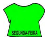 Camiseta verde com a inscrição «Segunda-feira».